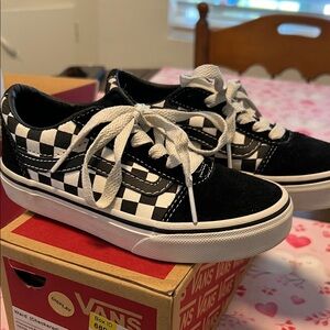 Vans Black and White Checkered Kids Shoes